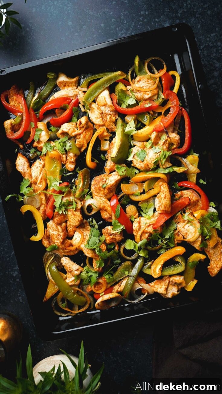 sheet pan chicken fajitas