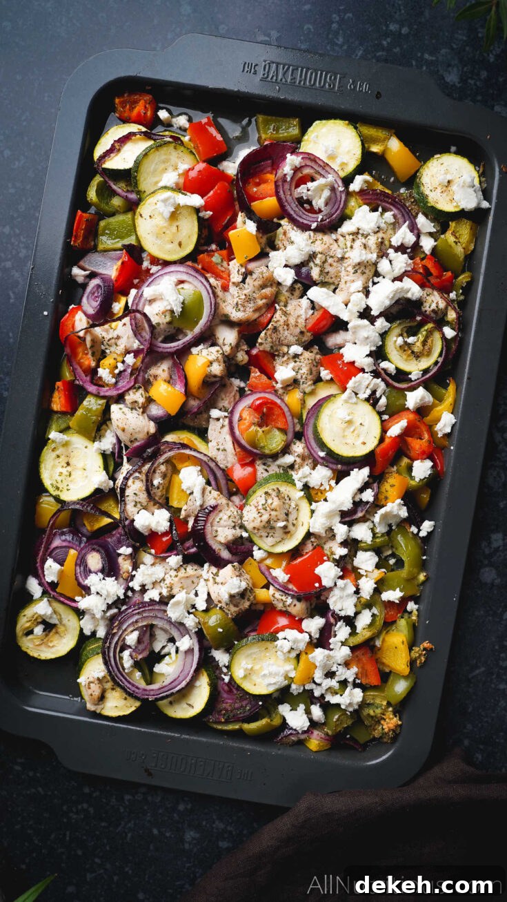 Greek sheet pan chicken dinner
