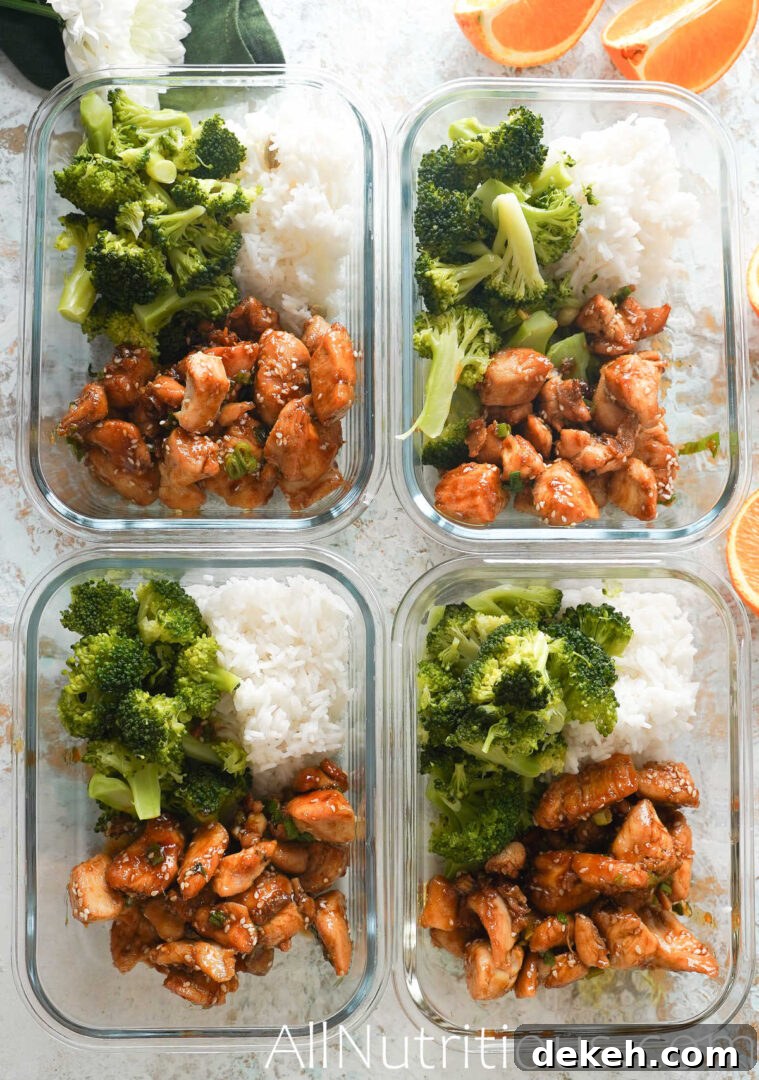 healthy orange chicken meal prep
