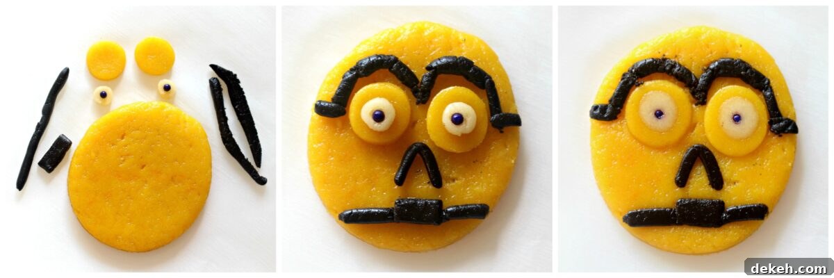 Assembly instruction images for C3PO cookies.