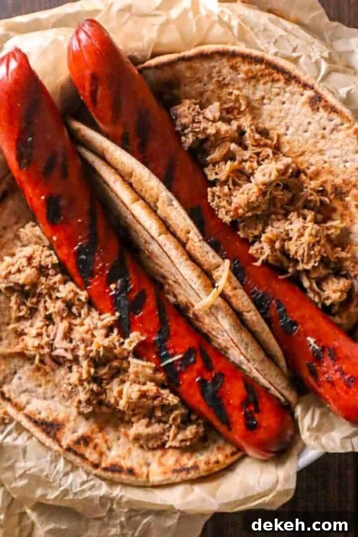 sausage and pork on pita for ronto wraps