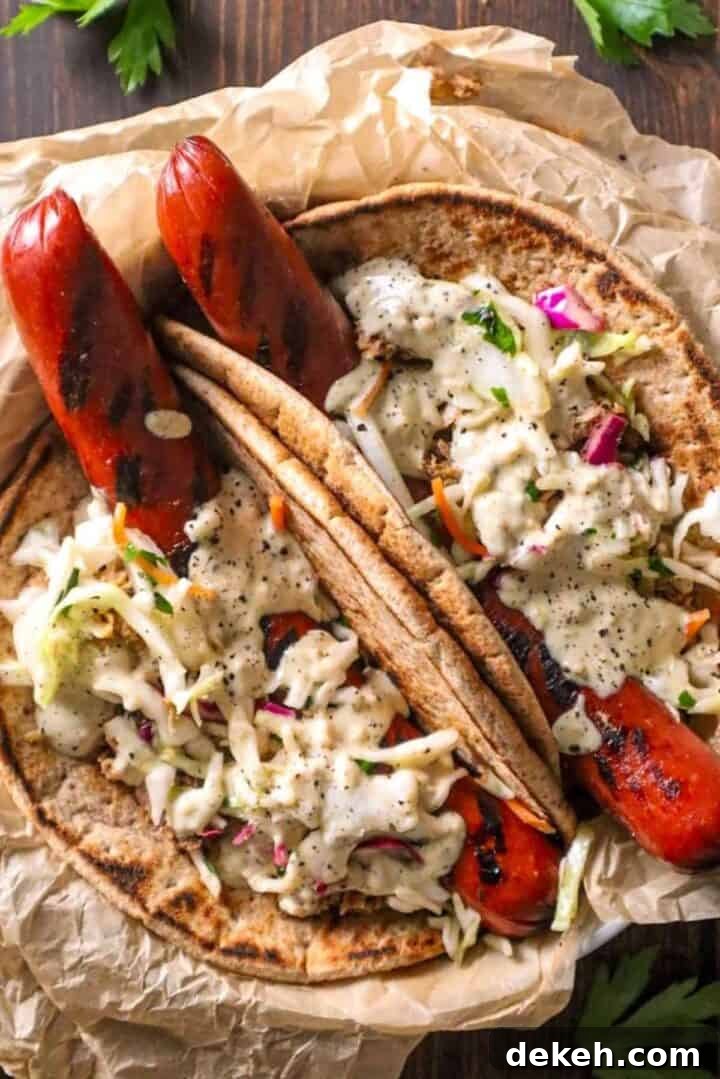 ronto wrap recipe with peppercorn sauce and slaw