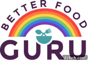 logo for better food guru vegan food blog.
