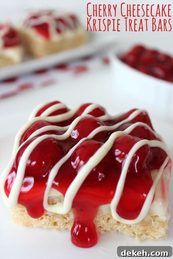 Cherry Cheesecake Krispie Treat Bars