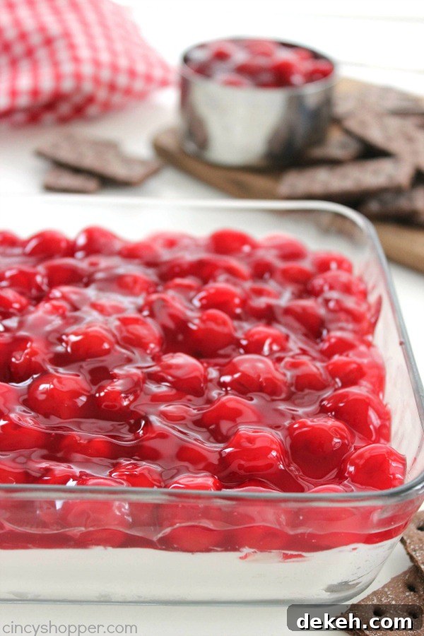 Cherry Cheesecake Dip - Just 4 Ingredients. Makes for a perfect appetizer. Serve them with graham crackers, Nilla wafers, or even pretzels.
