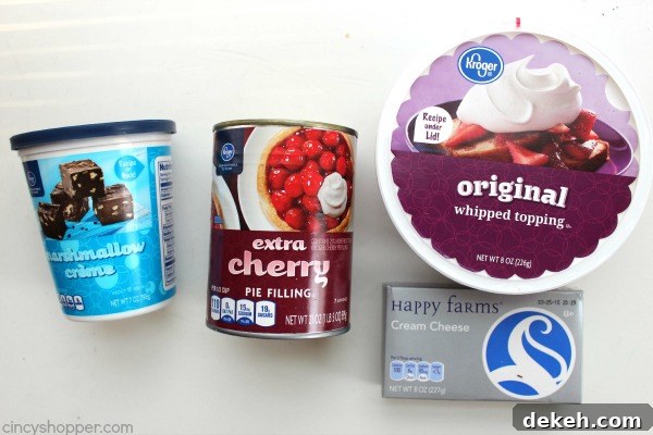 Cherry Cheesecake Dip - Just 4 Ingredients. Makes for a perfect appetizer. Serve them with graham crackers, Nilla wafers, or even pretzels.