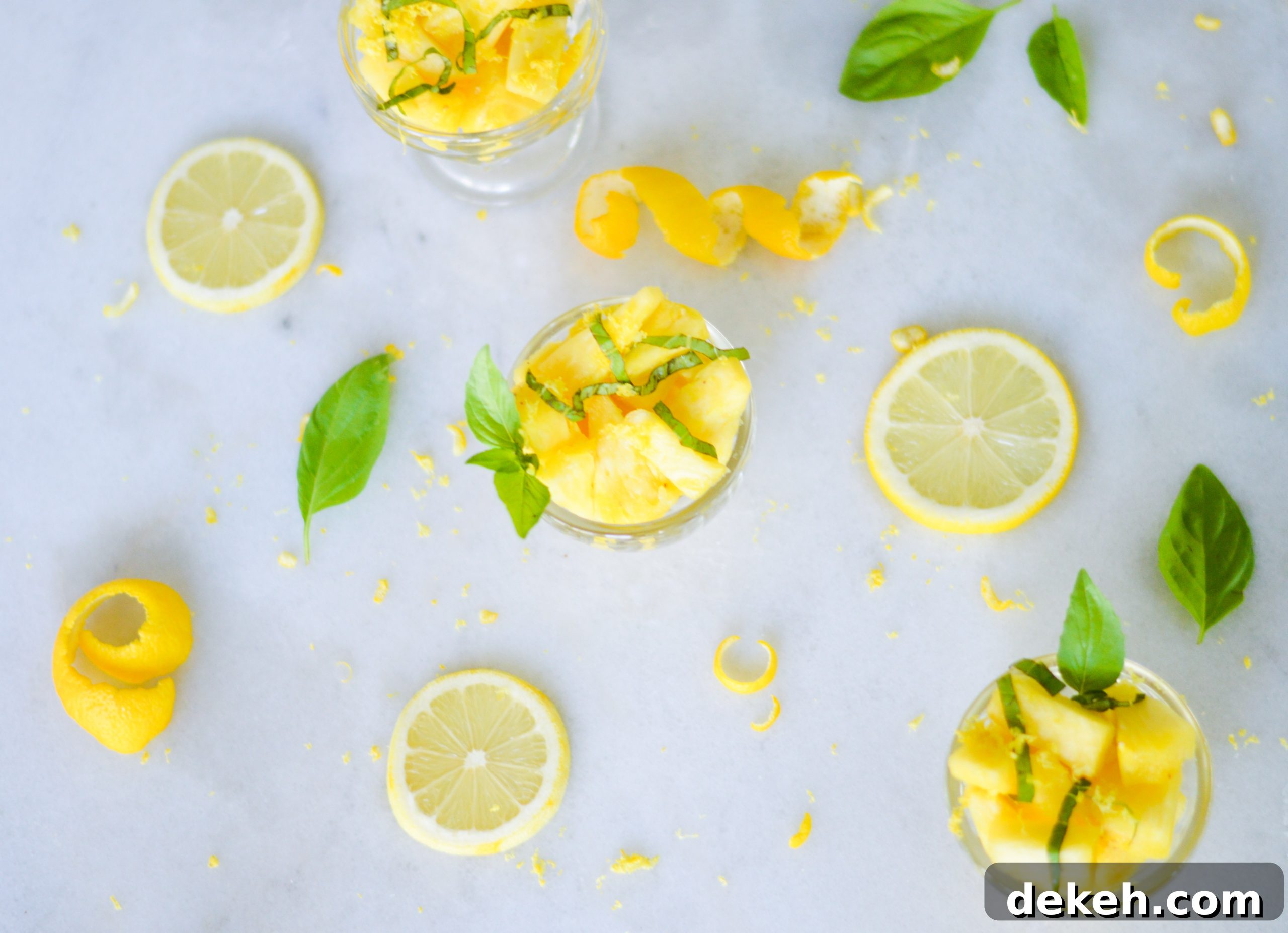 Fresh Pineapple lemon basil salad