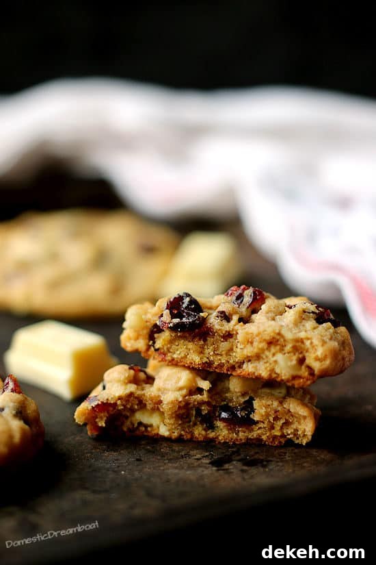 Cranberry White Chocolate Chip Cookies with Macadamia Nuts
