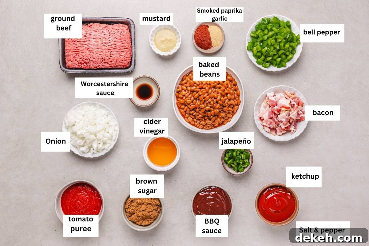 The ingredients needed to make the beef and meet recipe.