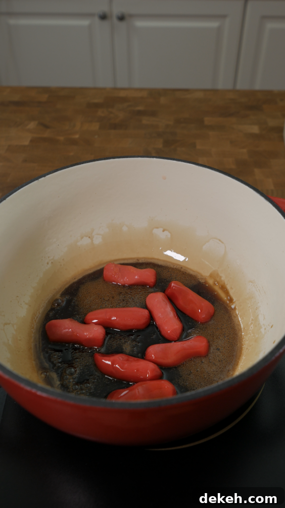 Shoyu hot dog step