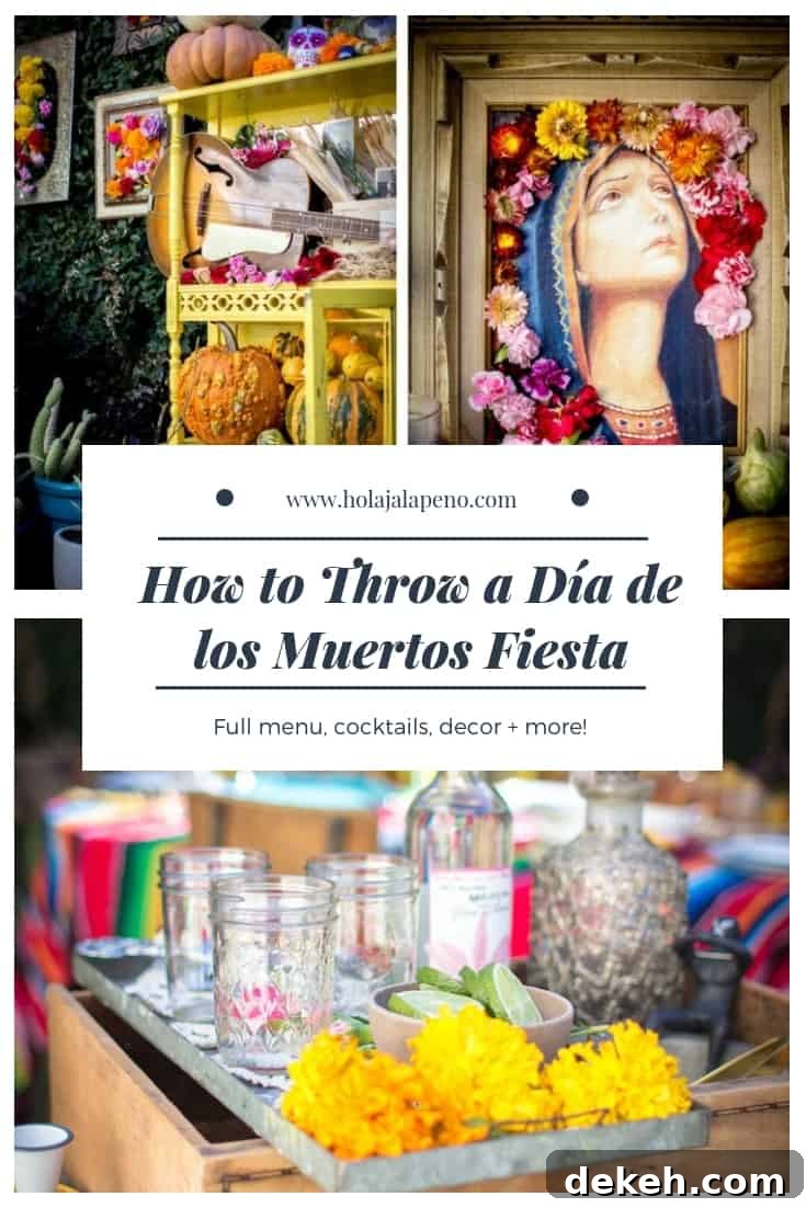 Celebrate your loved ones with a colorful Dia de los Muertos fiesta! With 6 recipes, tons of decorating ideas, DIY florals, and a shoppable list! #dayofthedead #diadelosmuertos #fiesta #dayofthedeadparty #dayofthedeadideas