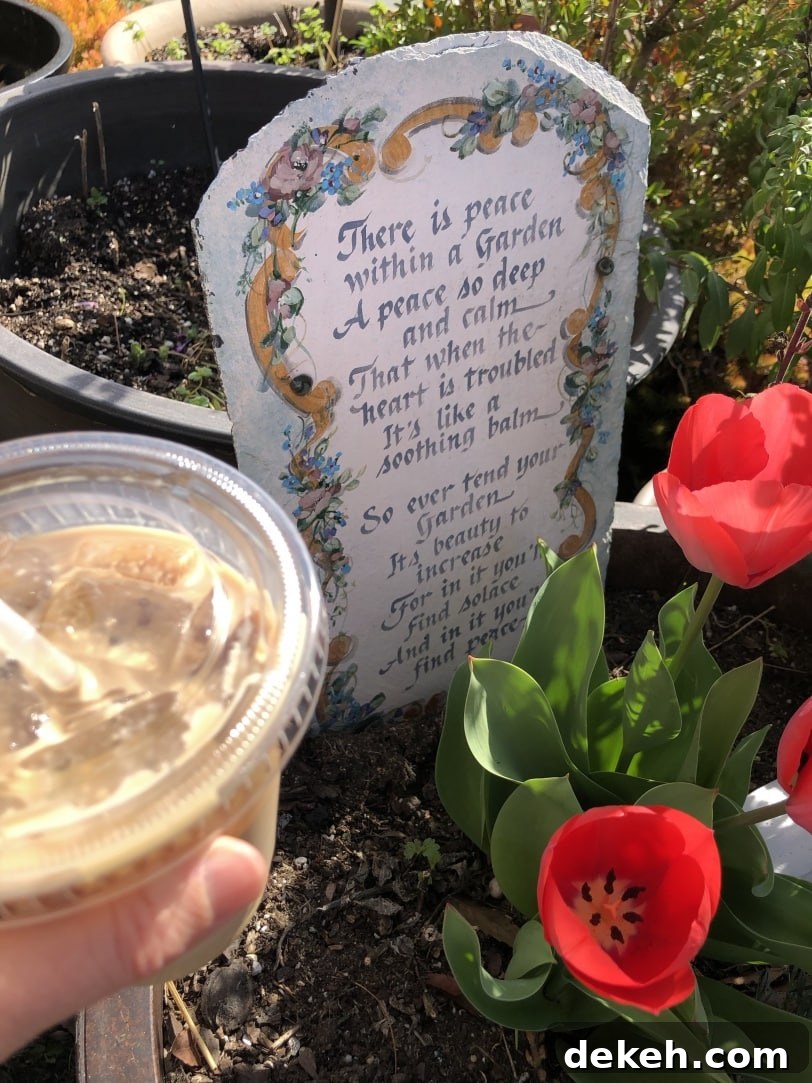 latte and an inspirational quote