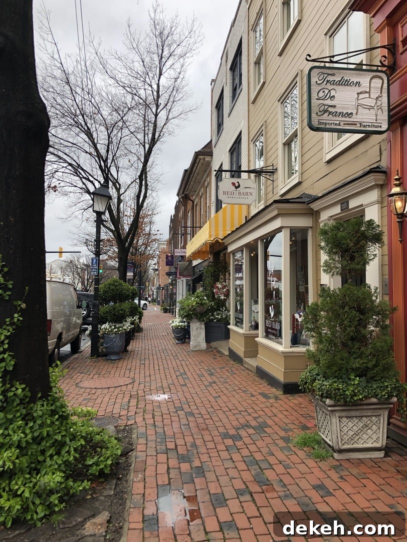 running through quaint old town alexandria