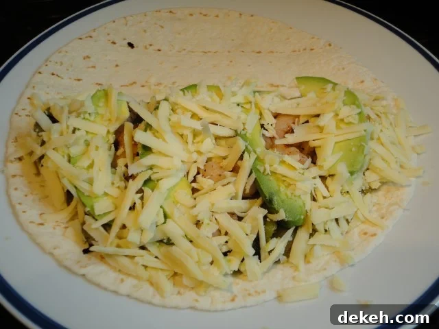 Layering the Ingredients on the Quesadilla
