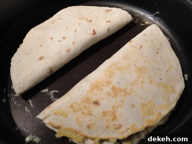 Quesadillas Cooking on the Skillet