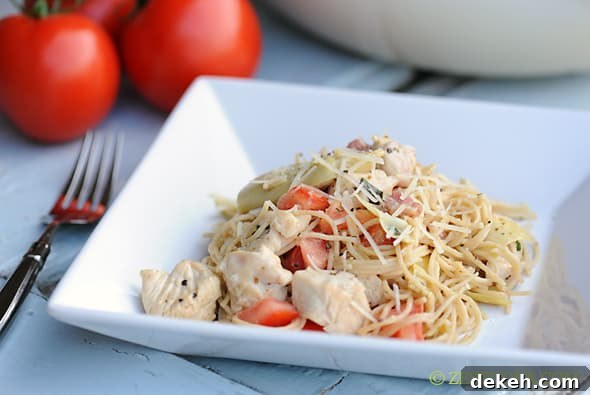 Artichoke chicken pasta