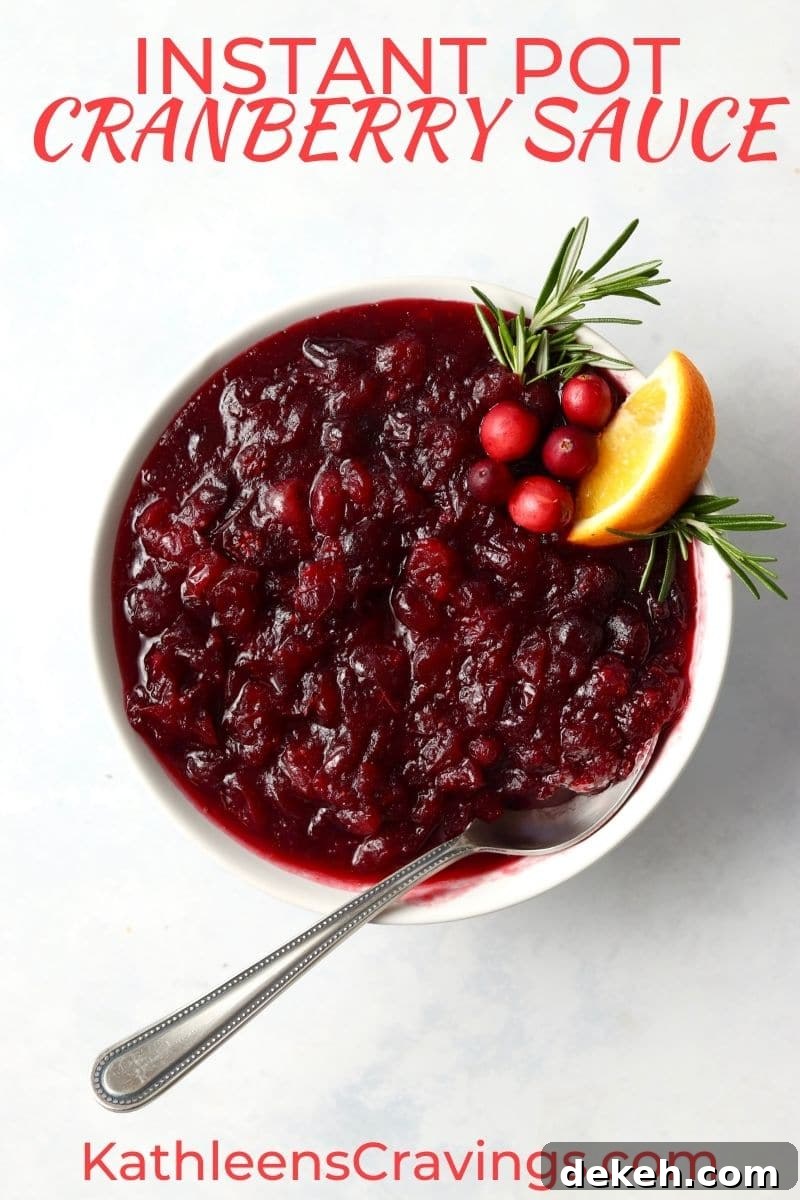 cranberry sauce with orange and rosemary in bowl