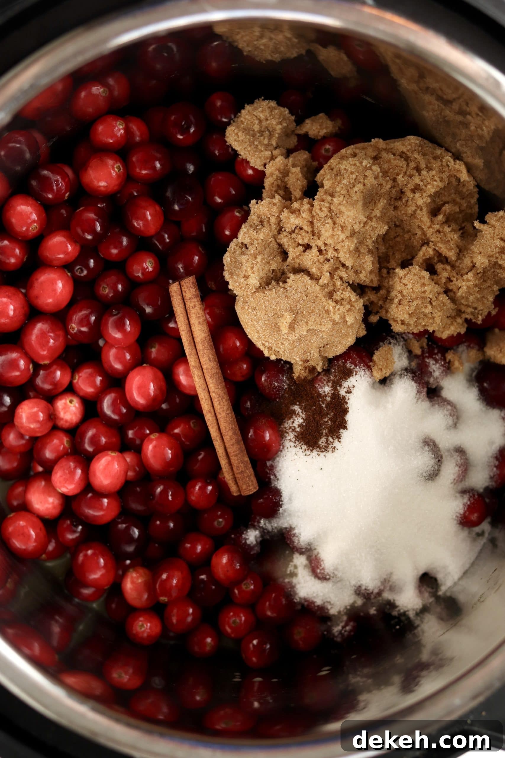 close up of cranberries and other ingredients