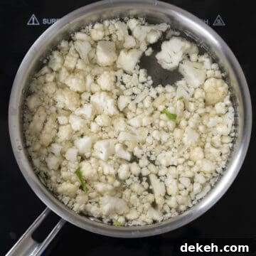 boiling cauliflower.