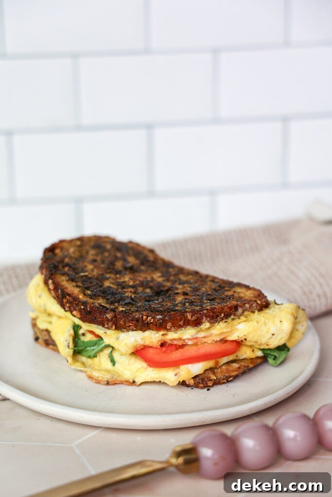 A tiktok breakfast sandwich on sourdough.