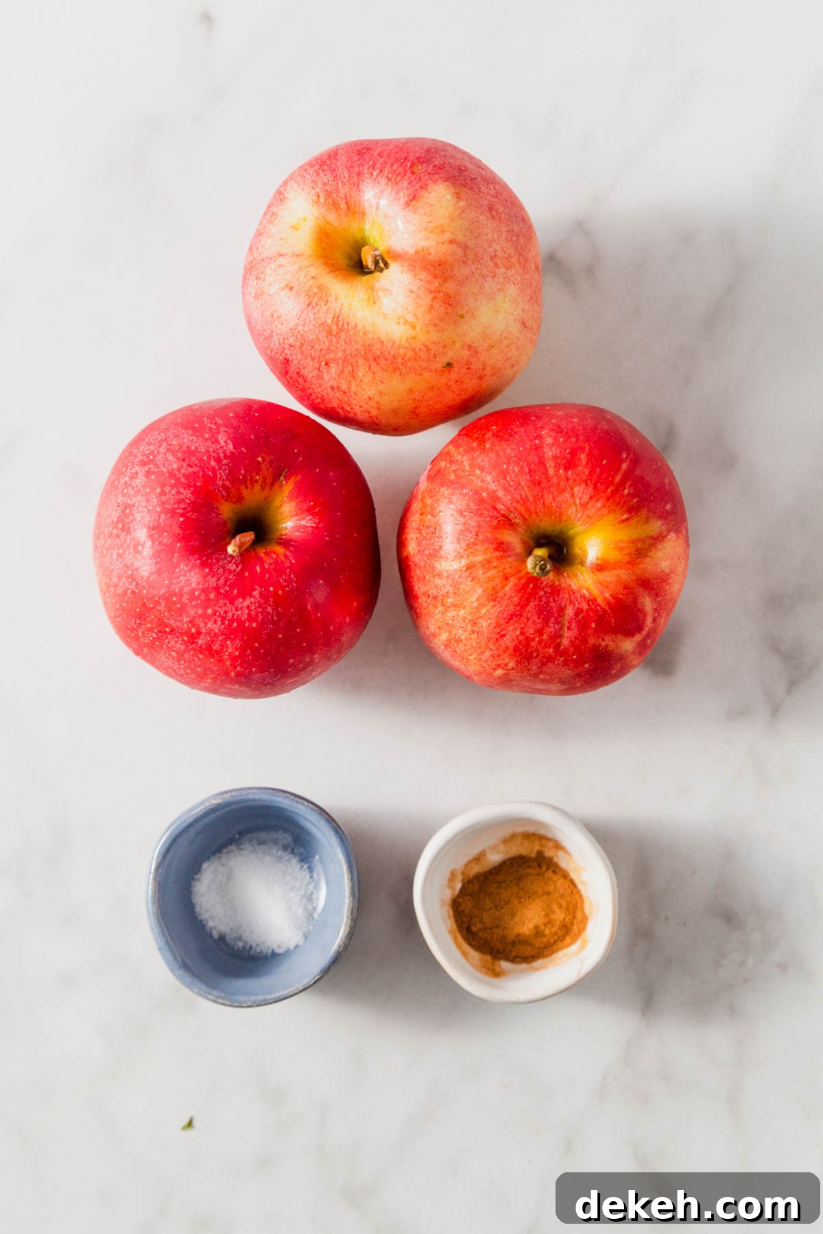 ingredients for air fryer apple chips.