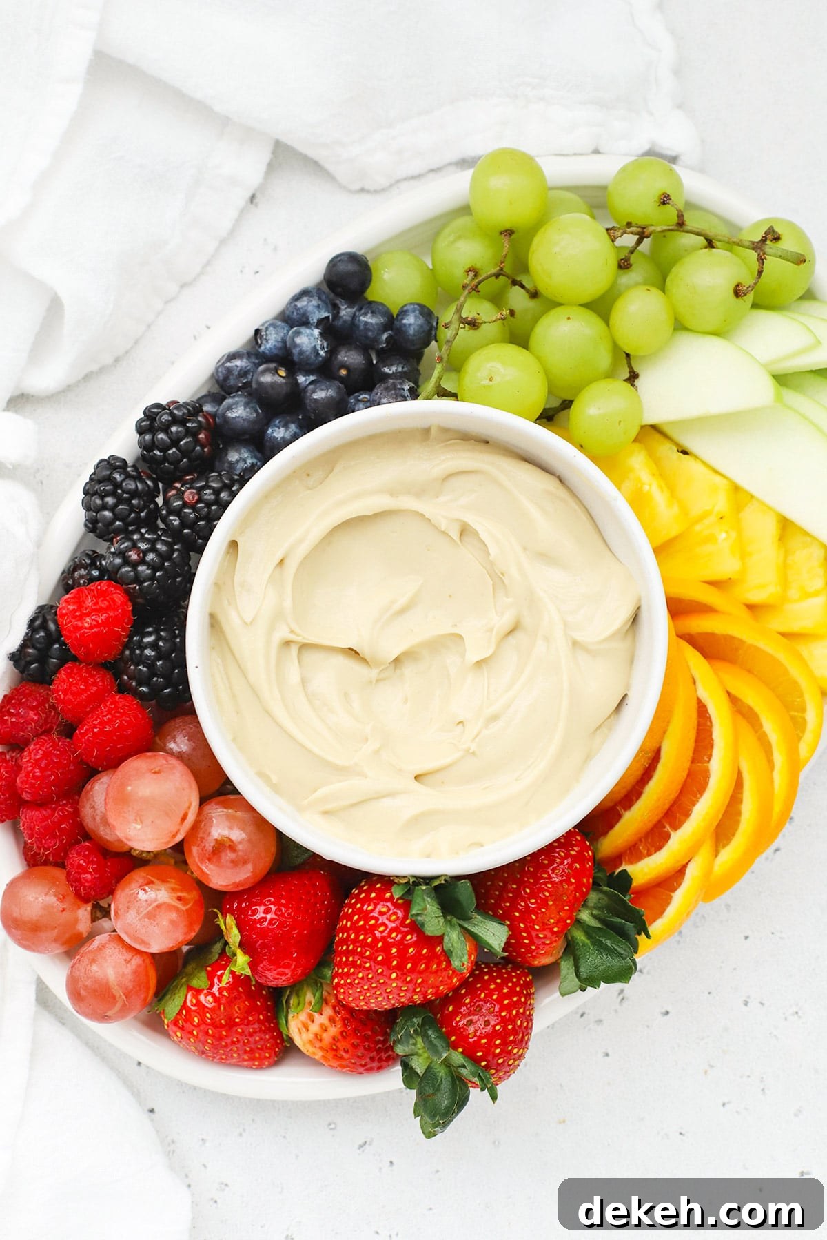 Brown Sugar Cream Cheese Fruit Dip With A Rainbow of Fresh Fruit
