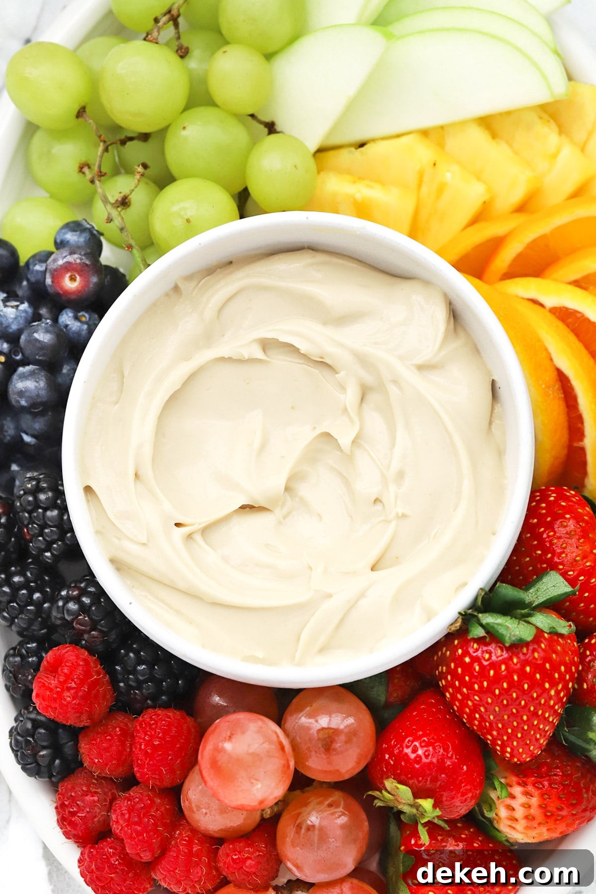 Brown Sugar Cream Cheese Fruit Dip With A Rainbow of Fresh Fruit