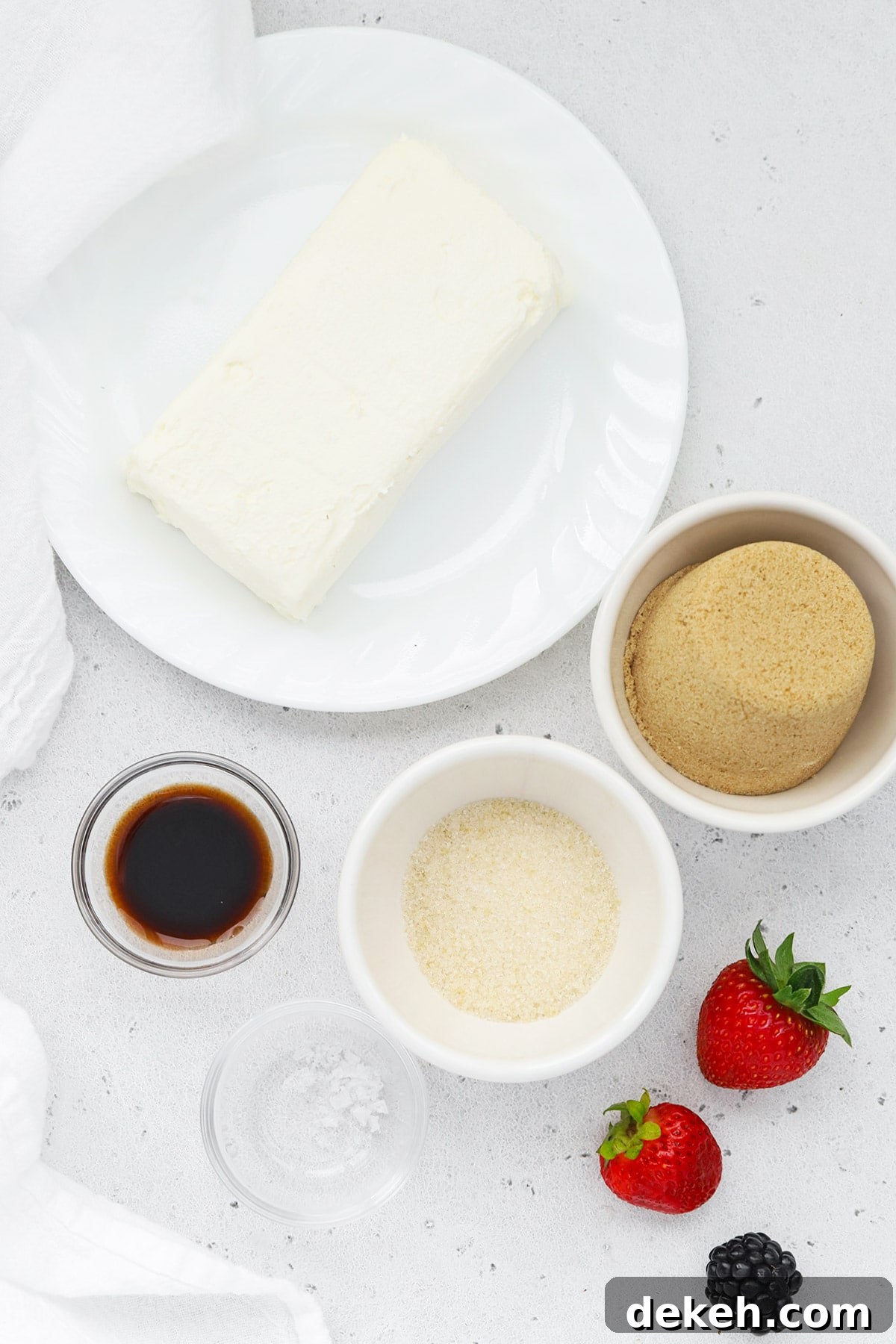 Ingredients for Brown Sugar Cream Cheese Fruit Dip