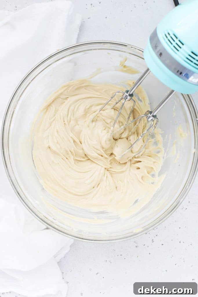 Freshly mixed brown sugar cream cheese fruit dip