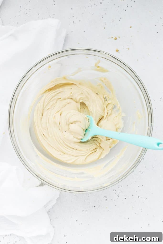 Freshly mixed brown sugar cream cheese fruit dip