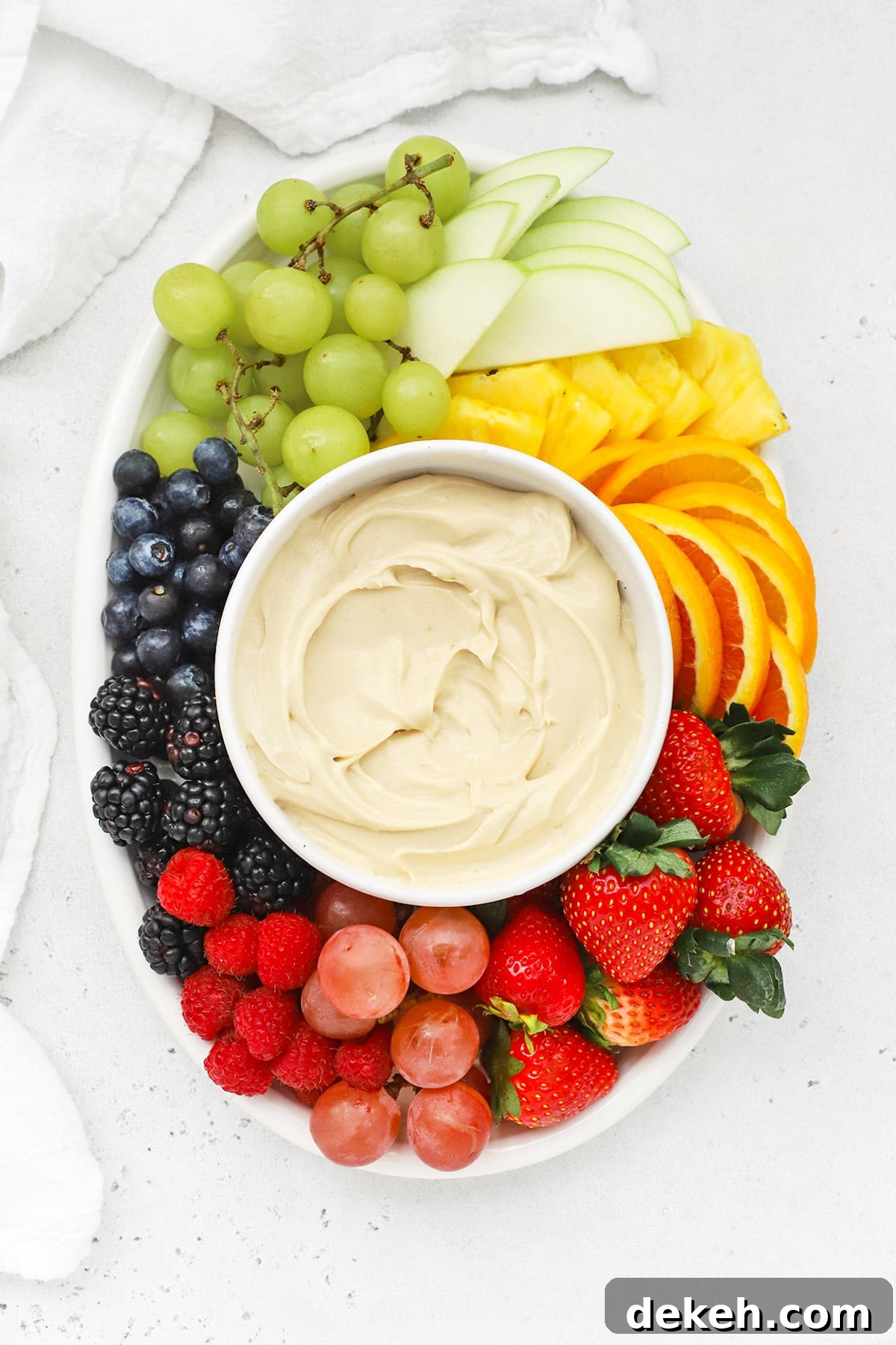 Brown Sugar Cream Cheese Fruit Dip With A Rainbow of Fresh Fruit