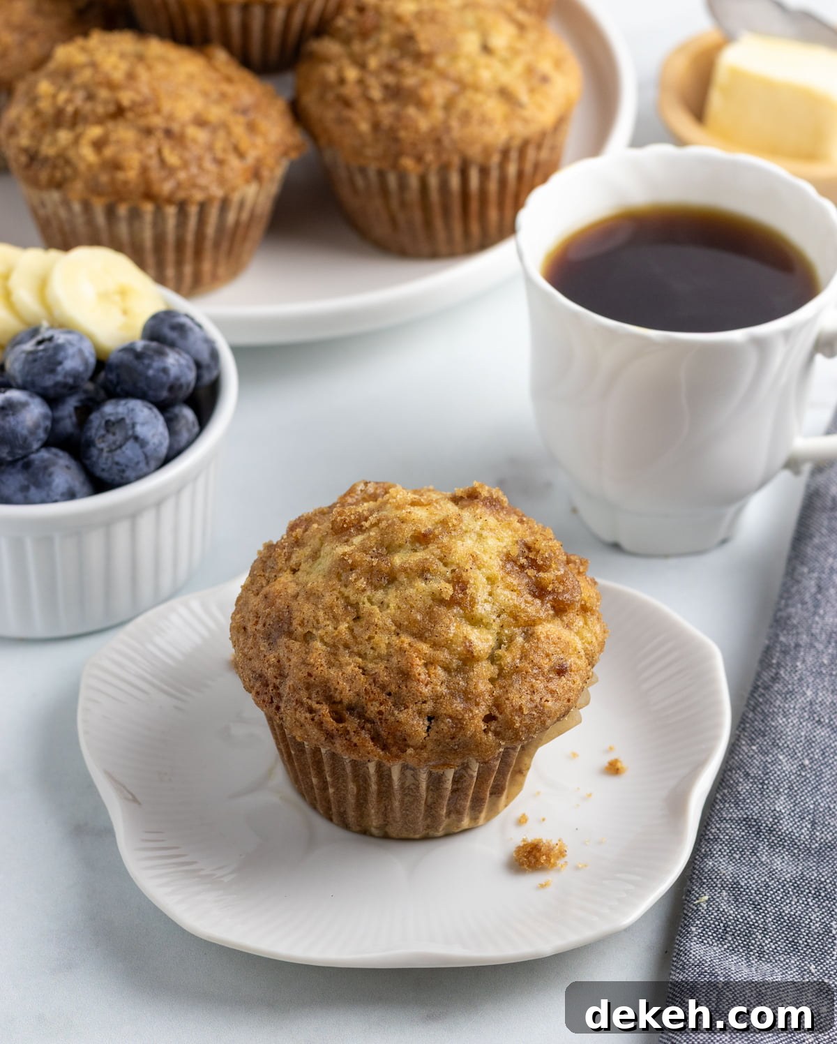 Freshly baked banana muffins