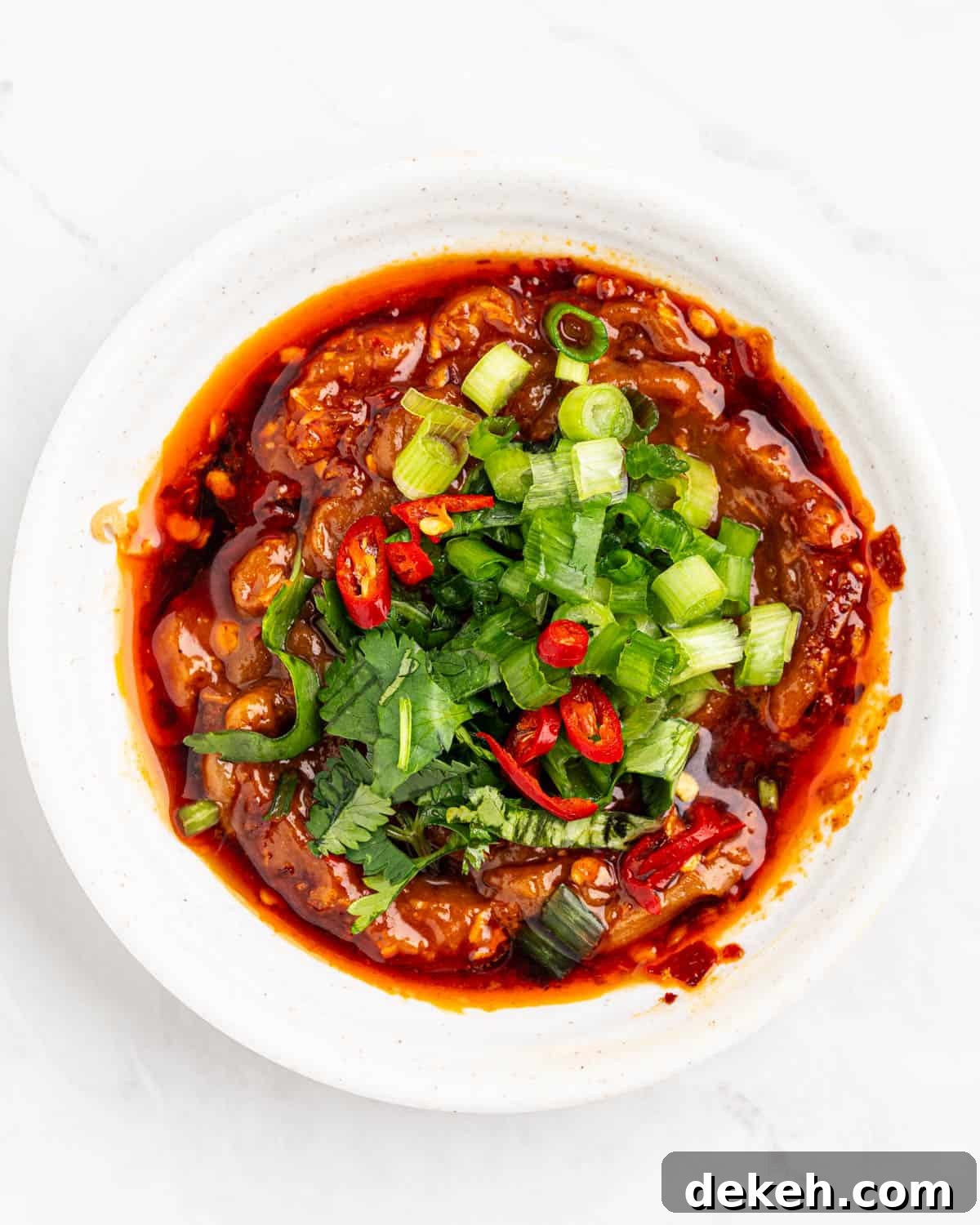 Spicy peanut sauce.