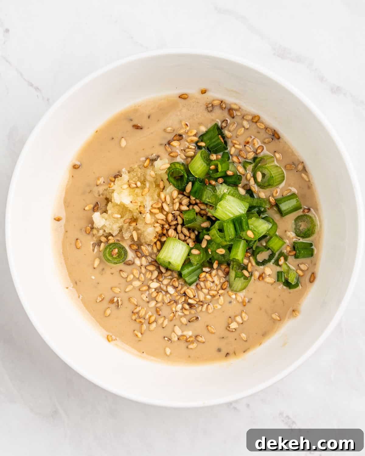 Creamy sesame sauce.