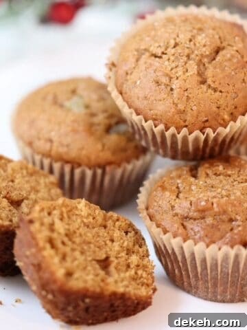 Gingerbread muffins on a white plate.