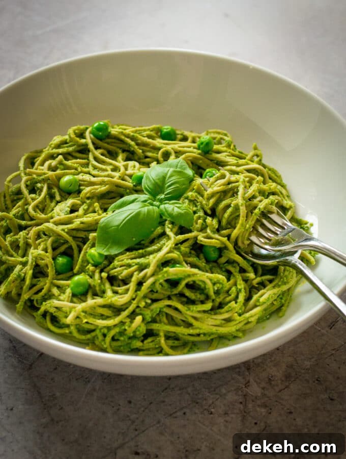Vegan Green Pea Pasta Sauce