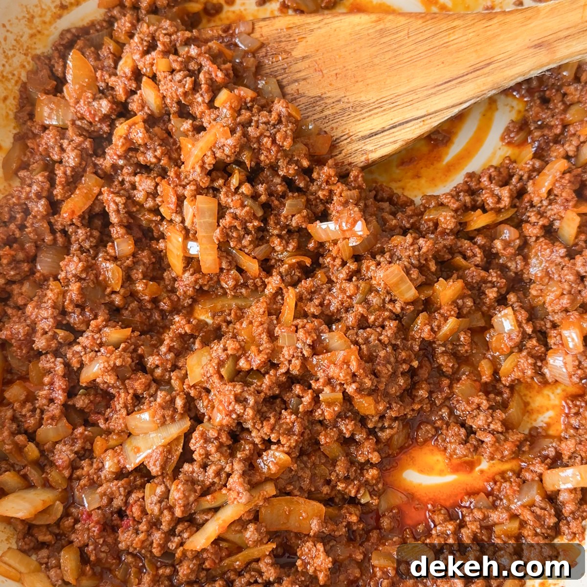 Sauté the diced onions, beef & seasonings!