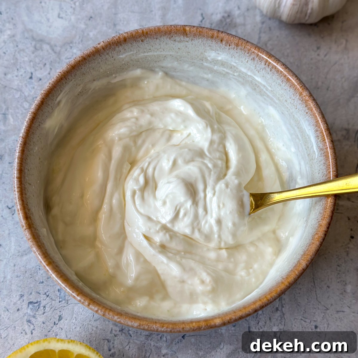 Make the garlic greek yogurt mix!