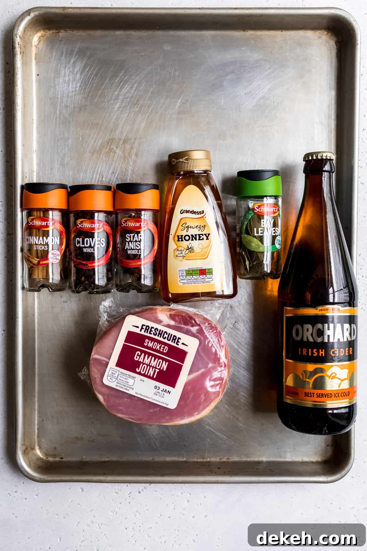 Ingredients for gammon in cider