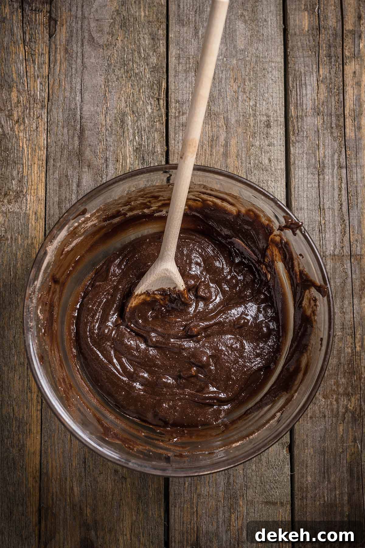 mixing ruths chris chocolate sin cake