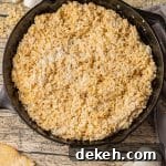 toasted marshmallow rice krispie treats in a cast iron skillet