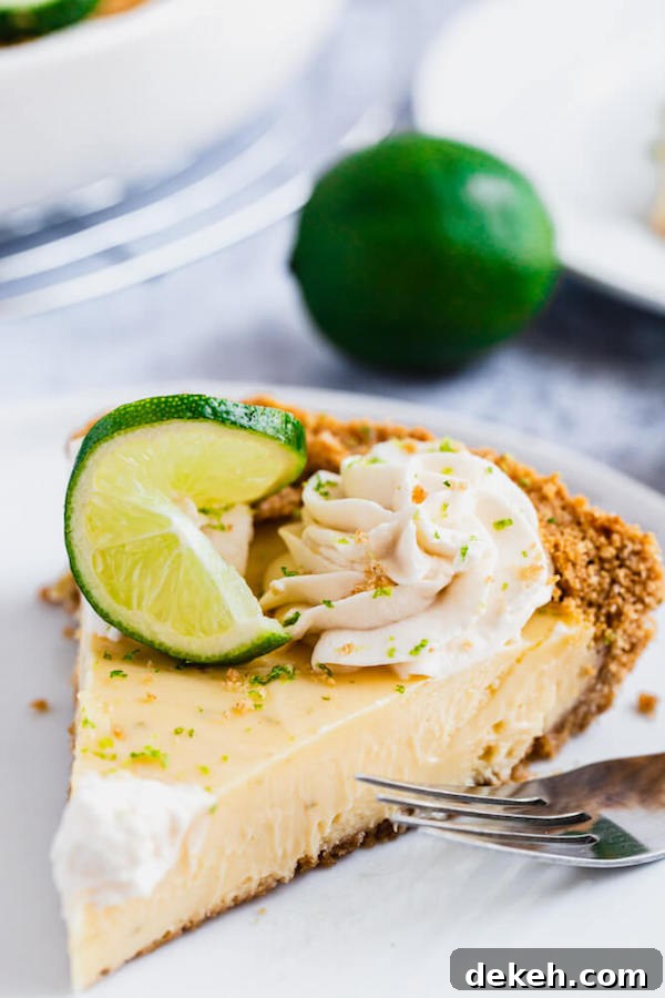 Simply Amazing Key Lime Pie Key lime pie with whipped cream rosettes
