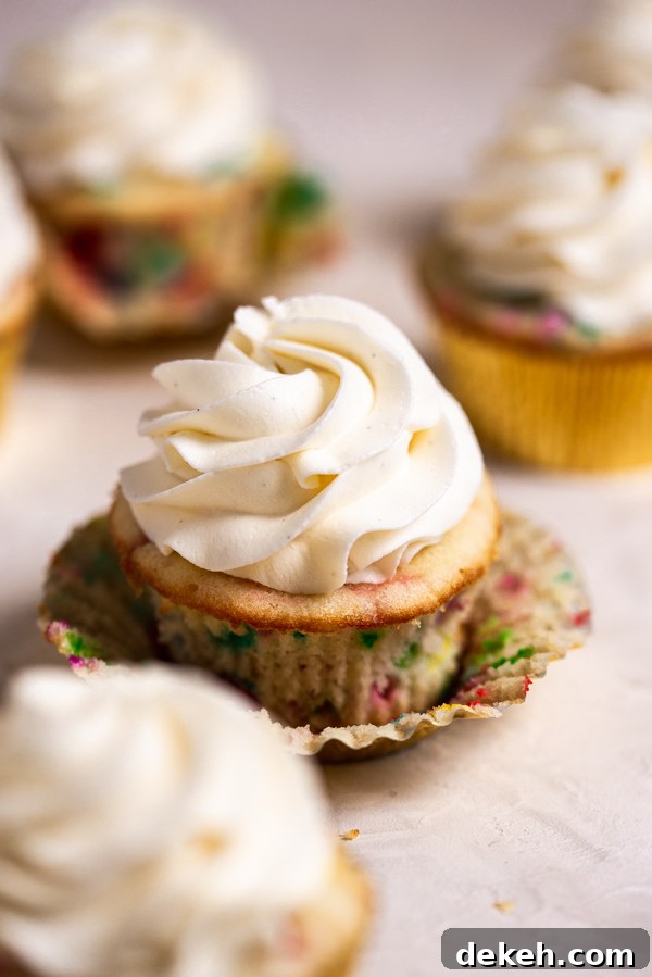 Funfetti Cupcakes with Vanilla Bean Buttercream Frosting 2 Funfetti cupcakes