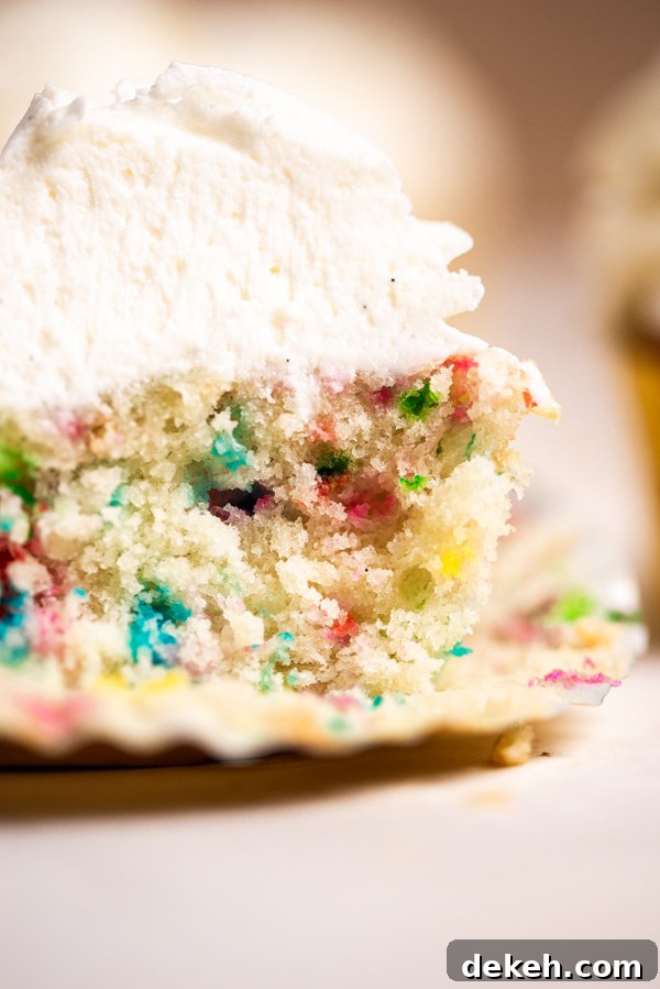 Funfetti Cupcakes with Vanilla Bean Buttercream Frosting 4 Cupcake batter in liners