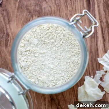 A jar of dehydrated sourdough starter