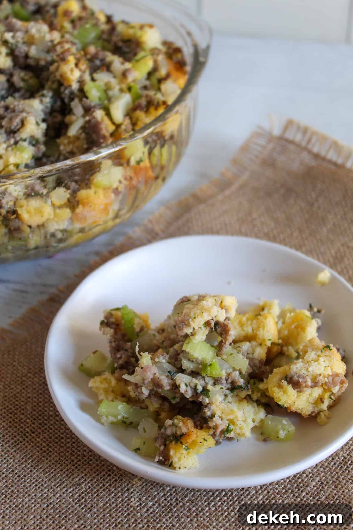 8 Popular Gluten-Free Fall Baking Recipes 7 white plate of gluten free stuffing