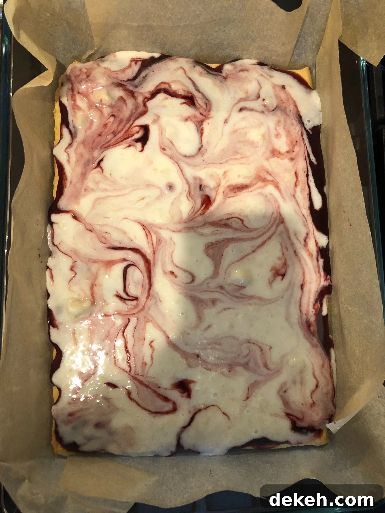 Egg white topping on top of the jam.