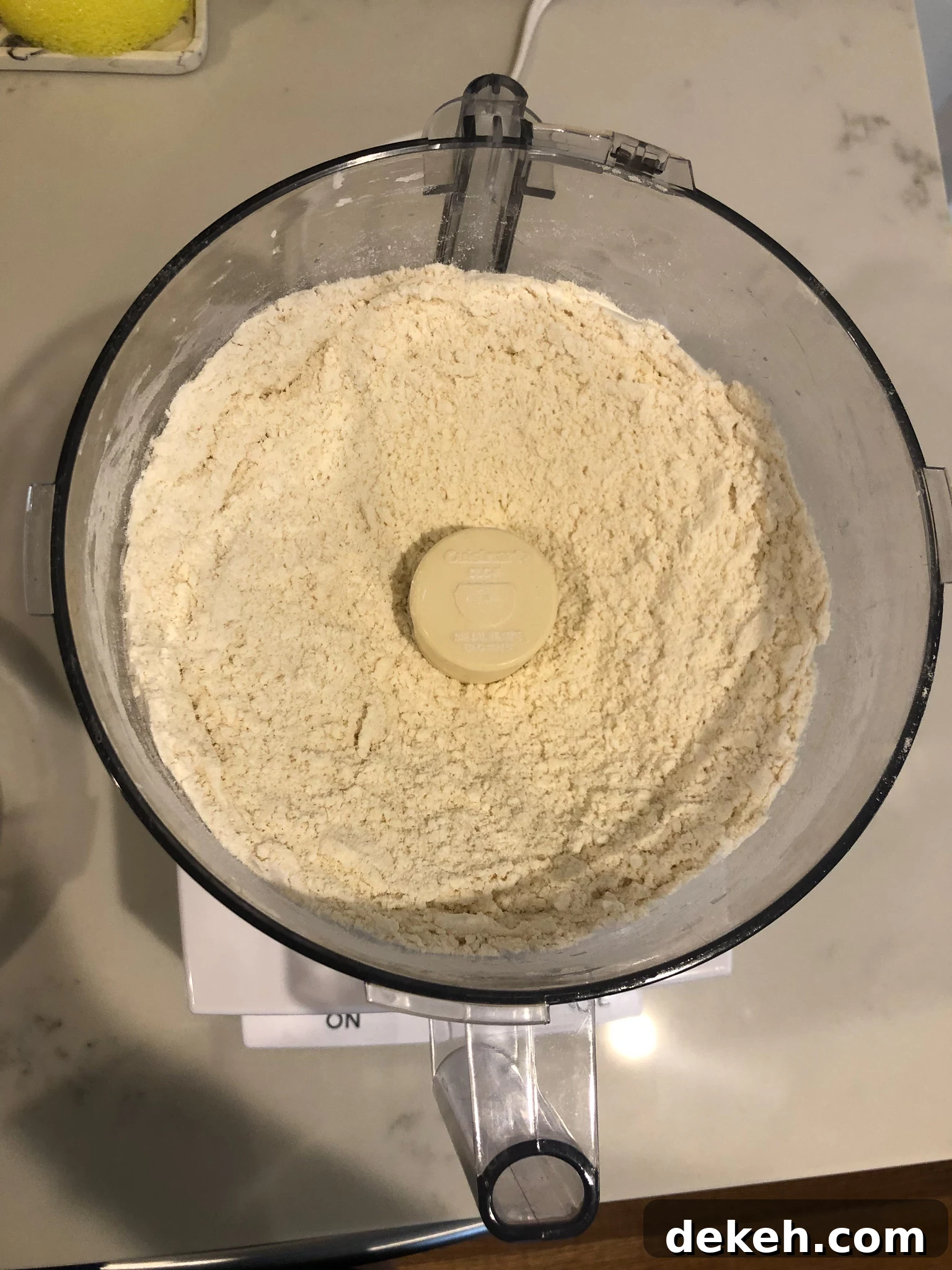 Dry ingredients in the food processor.