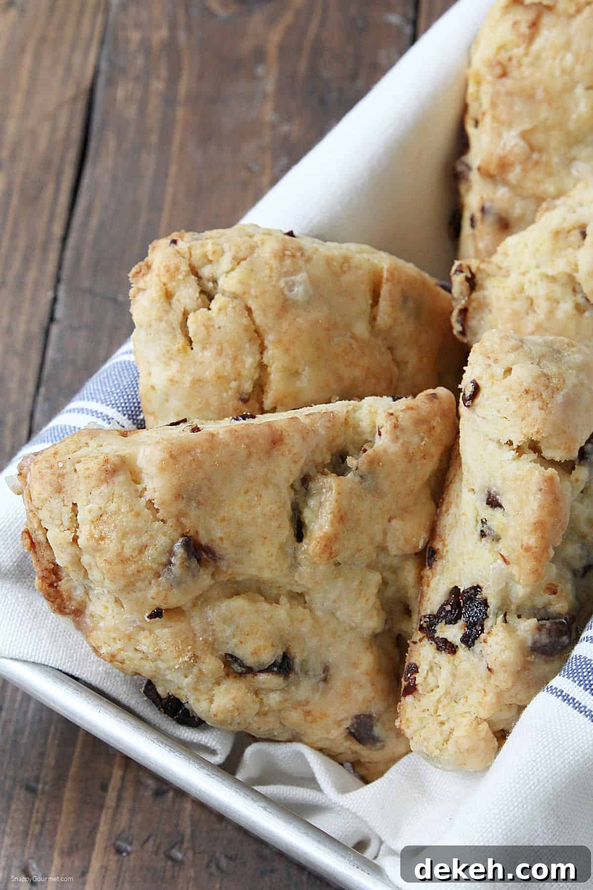 Orange Cherry Scones Orange Cherry Scones in basket with towel