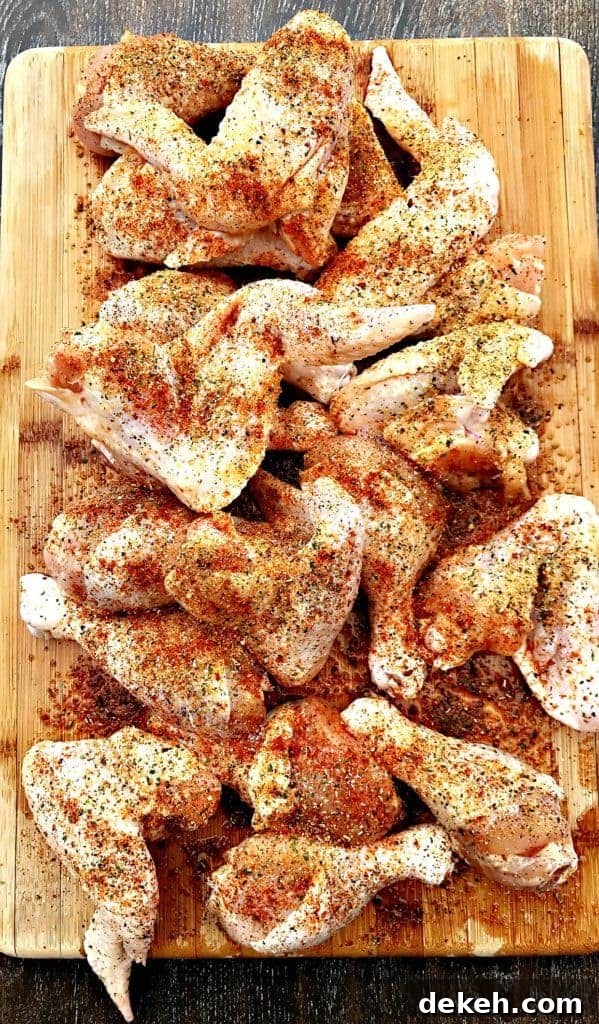 Simple BBQ Chicken Marinade Recipe for Grilled Chicken 2 raw seasoned chicken breasts on a cutting board